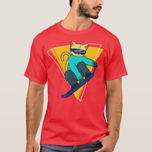 Winter Cat op Snowboard Snowboarding T-shirt