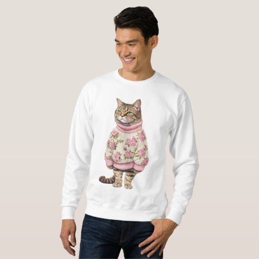 Winter Cat Sweatshirt - Gezellige Cat Lover Gift,  (Voorkant volledig)