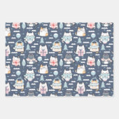 Winter Cats Fun Pastel Holiday Kerstmis Inpakpapier Vel (Voorkant)