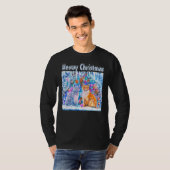 Winter Cats Pun Meowy Kerstmis T-shirt (Voorkant volledig)