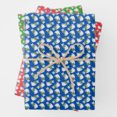 Winter Cats Wrapping Paper Flat Sheet Set of 3 (In situ)