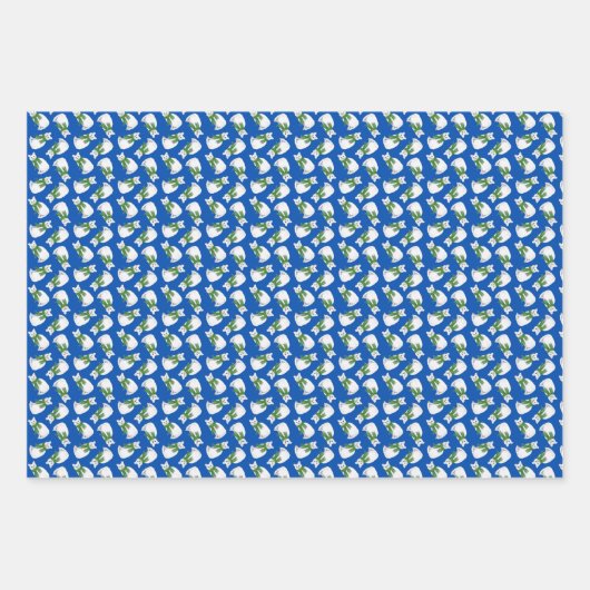 Winter Cats Wrapping Paper Flat Sheet Set of 3 (Voorkant)