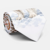 Winter Cavalier King Charles Spaniel Aquarel Stropdas (Opgerold)