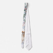 Winter Cavalier King Charles Spaniel Aquarel Stropdas (Achterkant)