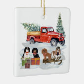 Winter Cavaliers kerstversiering Keramisch Ornament (Rechts)