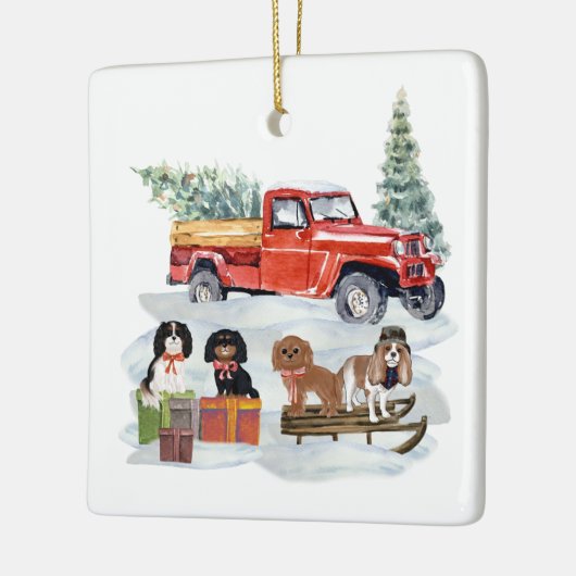 Winter Cavaliers kerstversiering Keramisch Ornament (Links)