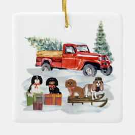Winter Cavaliers kerstversiering Keramisch Ornament