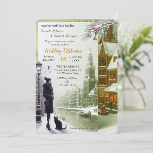 Winter Celebrations in Amsterdam Kaart (Staand voorkant)