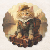 Winter Celebrations in the Snow, with Kittens Kartonnen Onderzetters (Voorkant)