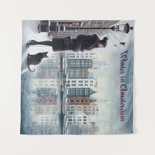 Winter Celebrations in the Snow, with Kittens Wandkleed (Voorkant (horizontaal))