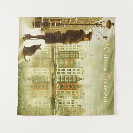 Winter Celebrations in the Snow, with Kittens Wandkleed (Voorkant (horizontaal))