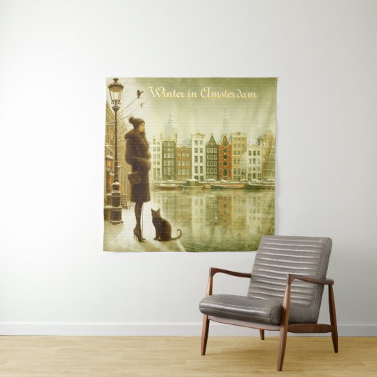 Winter Celebrations in the Snow, with Kittens Wandkleed (In situ)