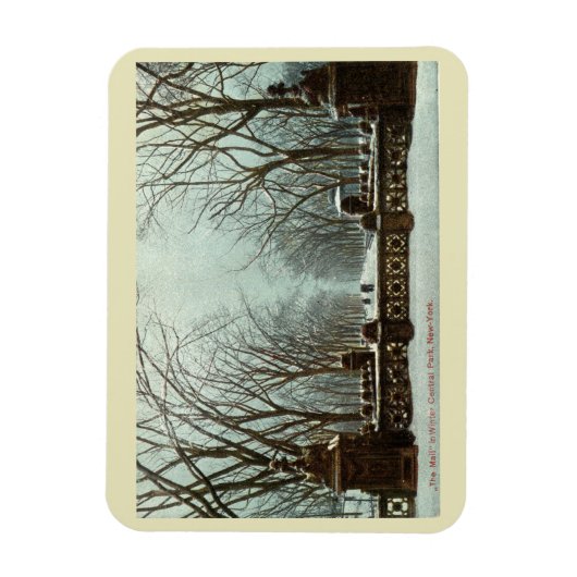 Winter Central Park NY  c1910 Magneet (Verticaal)