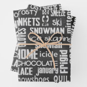 Winter Chalkboard Collage Inpakpapier Vel (In situ)