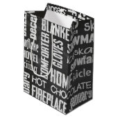 Winter Chalkboard Collage Medium Cadeauzakje (Achterkant Gekanteld)