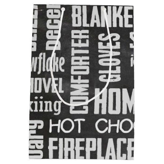 Winter Chalkboard Collage Medium Cadeauzakje (Achterkant)