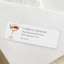 Winter Champagne Feest Terug Adres Label
