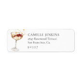 Winter Champagne Feest Terug Adres Label (Voorkant)