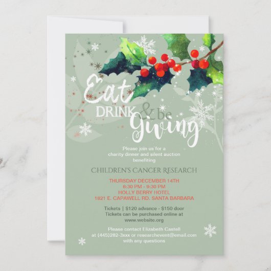 Winter Charity Dinner | stille veiling Kaart (Voorkant)