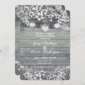 Winter Cherry Blossom Branches & Lantern Wedding Kaart (Voorkant / Achterkant)