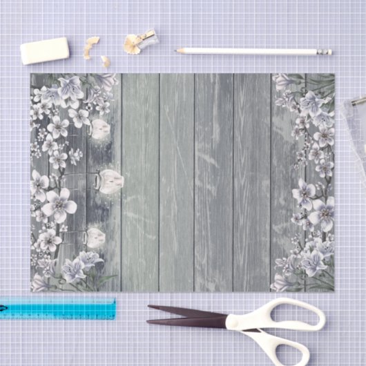 Winter Cherry Blossom Branches & Lantern Wedding Tissuepapier (Craft)