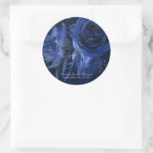 Winter Chic Floral Blue Roos Bold Wedding Favor Ronde Sticker (Tas)