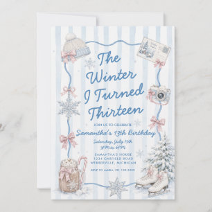 Winter chic Ik werd dertien 13e verjaardag Kaart