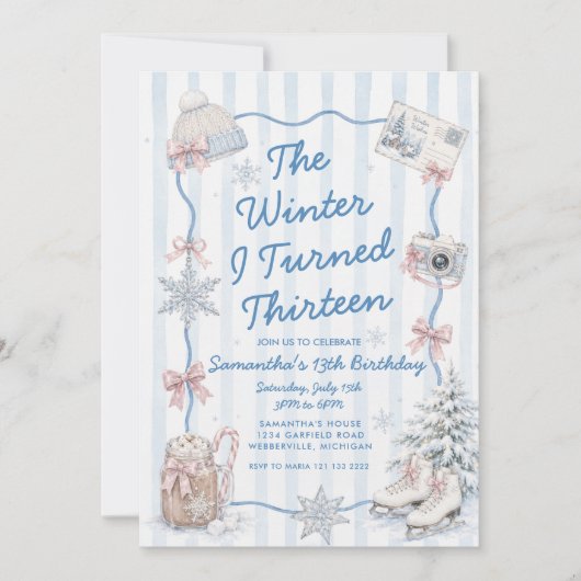 Winter chic Ik werd dertien 13e verjaardag Kaart (Voorkant)