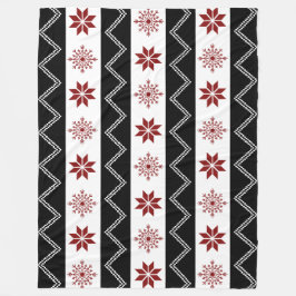 Winter Chic Red White + Black Zigzag Blanket Fleece Deken