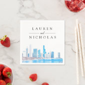Winter Chicago Skyline Personalized Wedding Servet (Insitu)