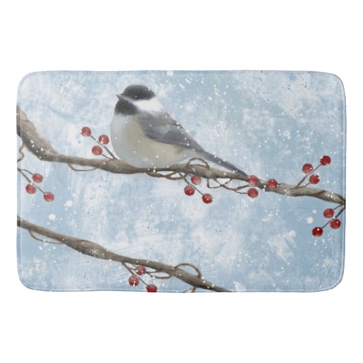 Winter Chickadee badmat (Voorkant)