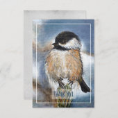 Winter Chickadee Bird Art Hartelijk dank Bedankkaart (Voorkant / Achterkant)