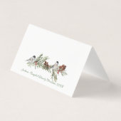 Winter Chickadee Birds Guest Seat Place Card Visitekaartje (Achterkant)