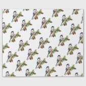 Winter Chickadee Cadeaupapier (Vlak)