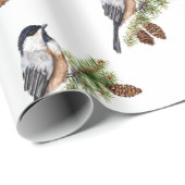 Winter Chickadee Cadeaupapier (Rol Hoek)