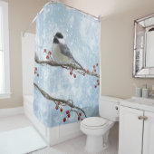 Winter Chickadee Douchegordijn (In situ)