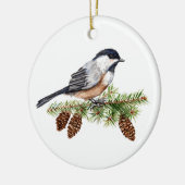 Winter Chickadee Keramisch Ornament (Links)