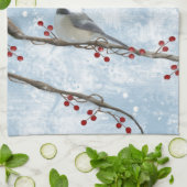 Winter Chickadee Kitchen Towel Theedoek (Gevouwen)