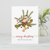 Winter Chickadee Merry Feestdagenkaart (Staand voorkant)