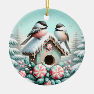 Winter Chickadee-Ornament Keramisch Ornament