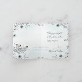 Winter Chickadee Vogels Stoffig Blauw Vrolijk Kers Feestdagen Kaart (Binnen)