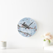 Winter Chickadee Wall Clock Ronde Klok (Huis)