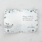 Winter Chickadees Dusty Blue Wreate Kerstmis Feestdagen Kaart (Binnen)