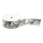 Winter Chickadees op Spruce Branch Holiday Grosgrain Lint (Spoel)