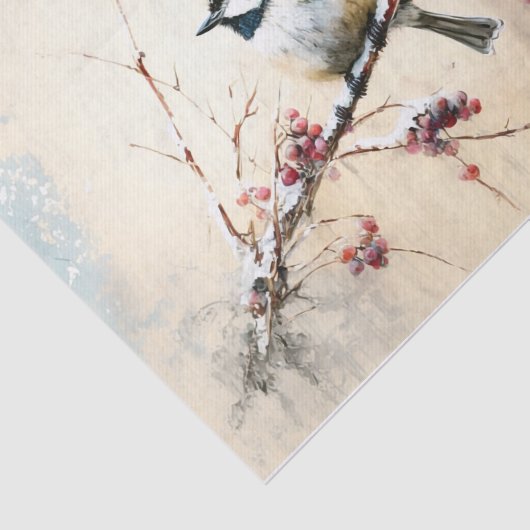Winter Chickadees Tissuepapier (Detail)
