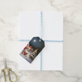 Winter Chihuahua Caravan Kerstavontuur Cadeaulabel (Met Touw)