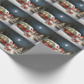 Winter Chihuahua Caravan Kerstavontuur Cadeaupapier (Hoek)