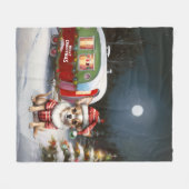 Winter Chihuahua Caravan Kerstavontuur Fleece Deken (Voorkant (Horizontaal))