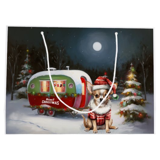 Winter Chihuahua Caravan Kerstavontuur Groot Cadeauzakje (Achterkant)