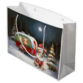 Winter Chihuahua Caravan Kerstavontuur Groot Cadeauzakje (Achterkant Gekanteld)